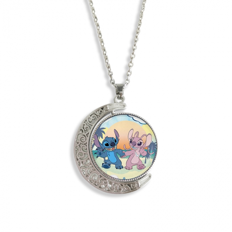 Lilo & Stitch Anime Double sided Crystal Rotating Gem Necklace price for 5 pcs