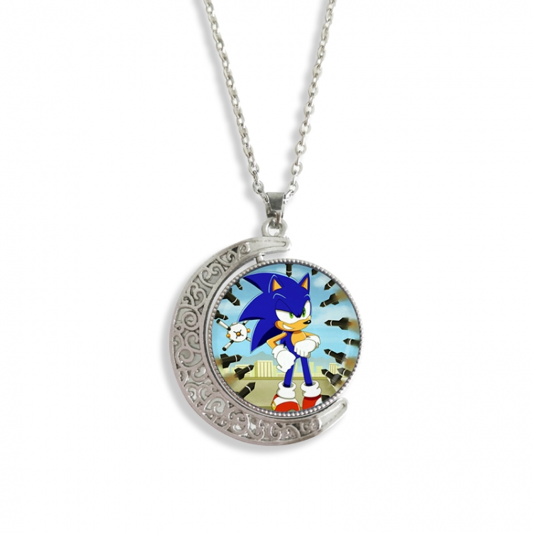 Sonic The Hedgehog Anime Double sided Crystal Rotating Gem Necklace price for 5 pcs