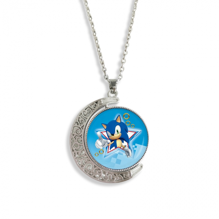 Sonic The Hedgehog Anime Double sided Crystal Rotating Gem Necklace price for 5 pcs