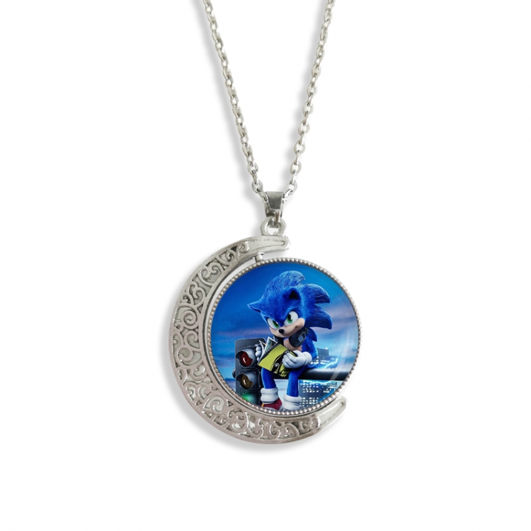 Sonic The Hedgehog Anime Double sided Crystal Rotating Gem Necklace price for 5 pcs