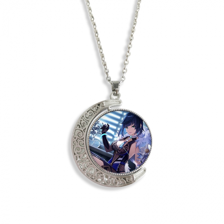 Genshin Impact Anime Double sided Crystal Rotating Gem Necklace price for 5 pcs