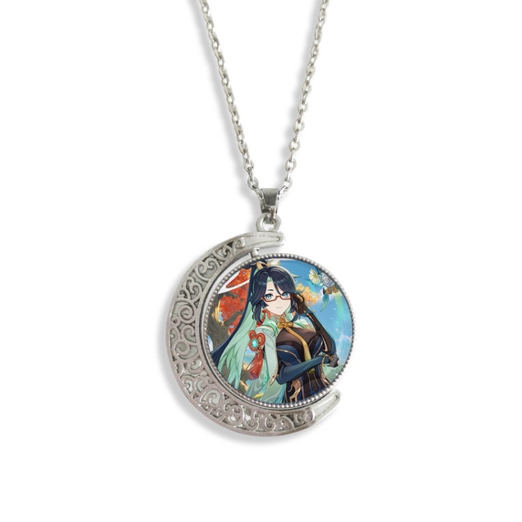 Genshin Impact Anime Double sided Crystal Rotating Gem Necklace price for 5 pcs