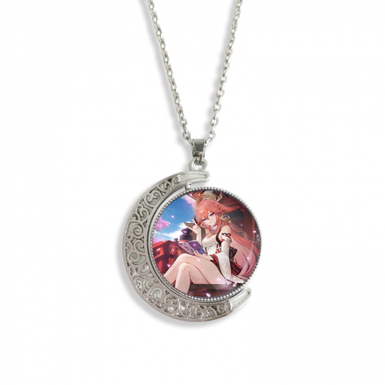 Genshin Impact Anime Double sided Crystal Rotating Gem Necklace price for 5 pcs