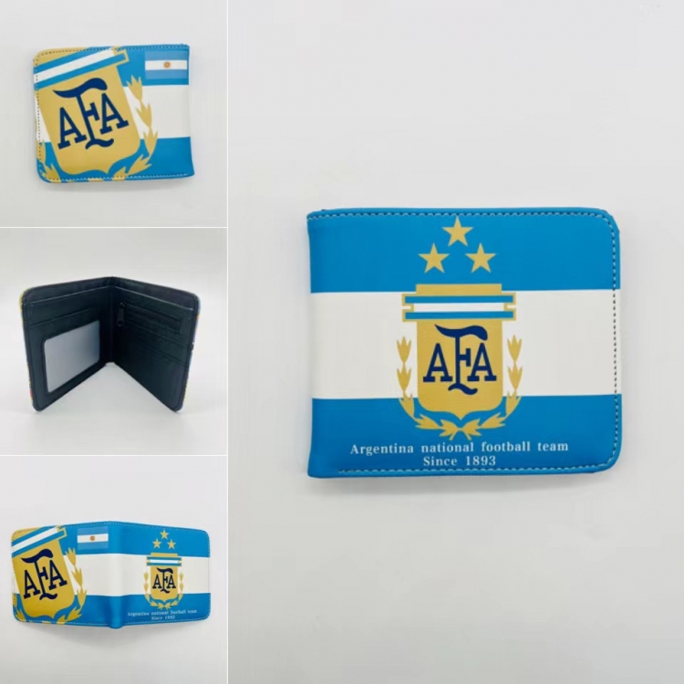 Men's football team Full color Two fold short card case wallet 11X9.5CM  5900