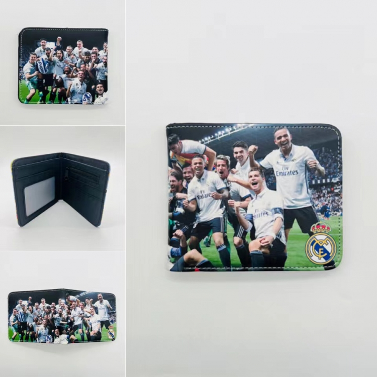 Men's football team Full color Two fold short card case wallet 11X9.5CM   5928