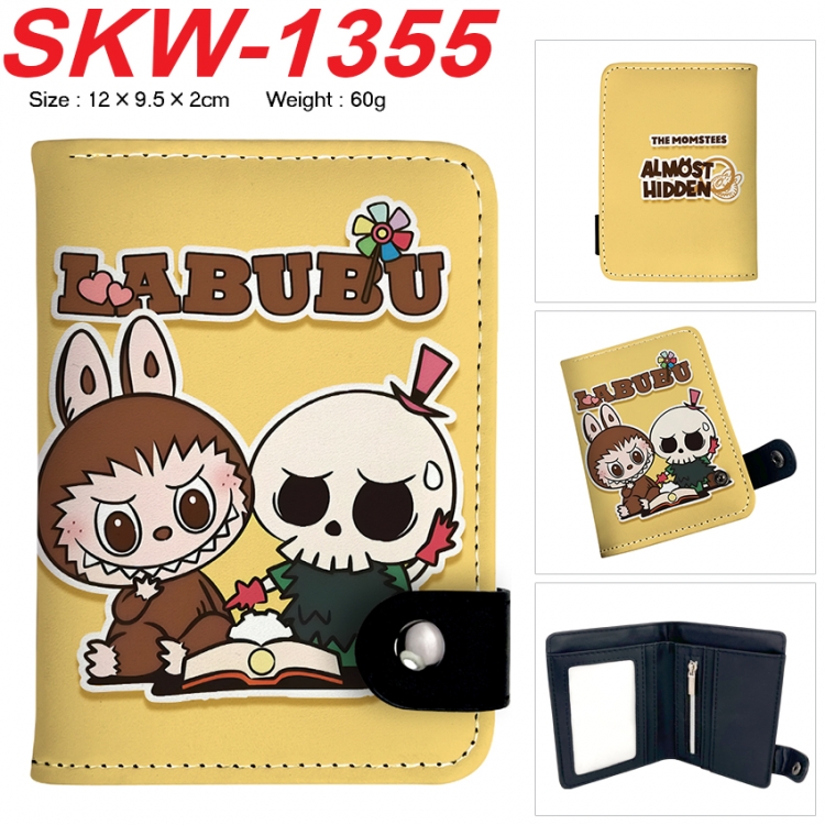 LABUBU Anime vertical button folding wallet 12X9.5X2CM 60g