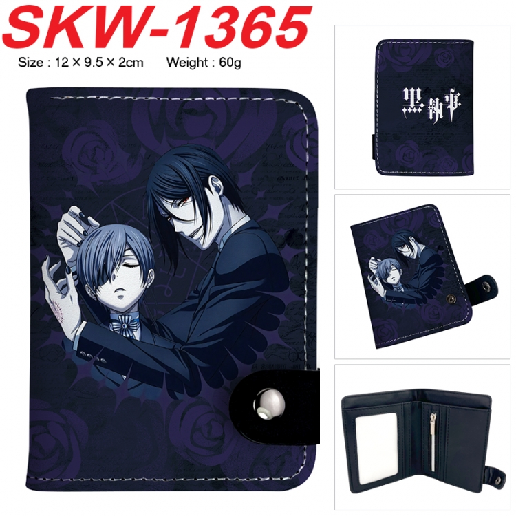 Kuroshitsuji Anime vertical button folding wallet 12X9.5X2CM 60g