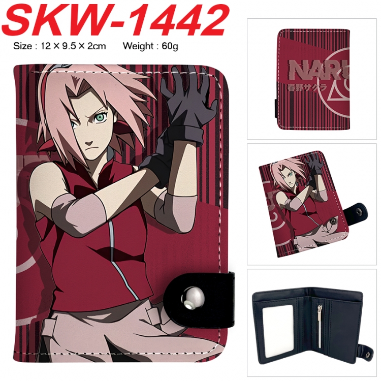 Naruto Anime vertical button folding wallet 12X9.5X2CM 60g