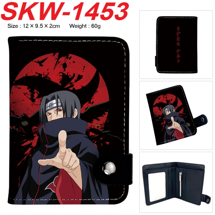 Naruto Anime vertical button folding wallet 12X9.5X2CM 60g