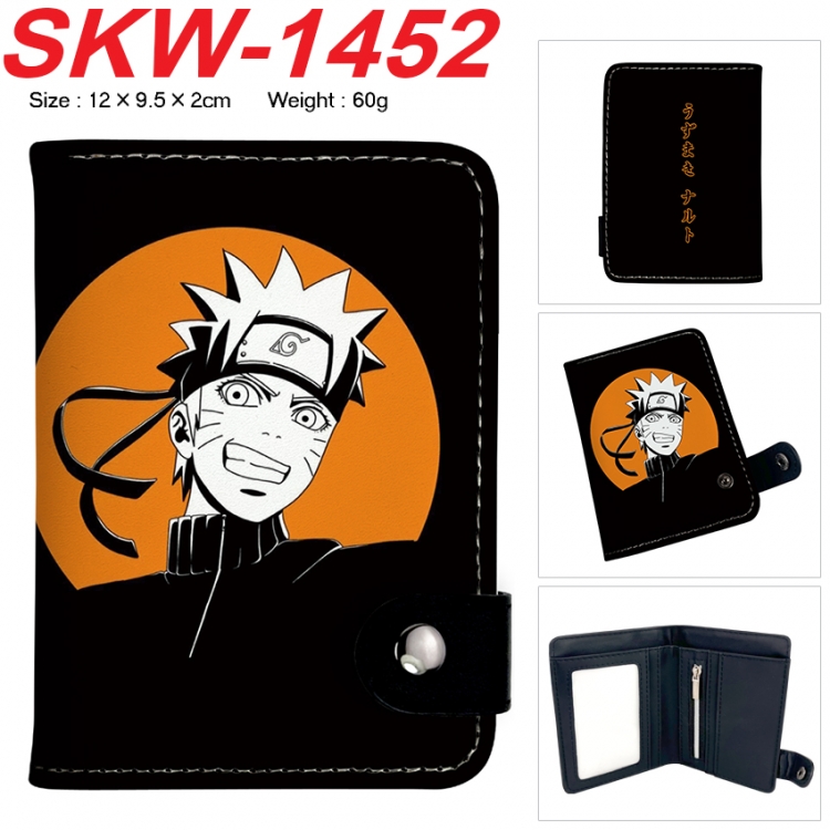 Naruto Anime vertical button folding wallet 12X9.5X2CM 60g