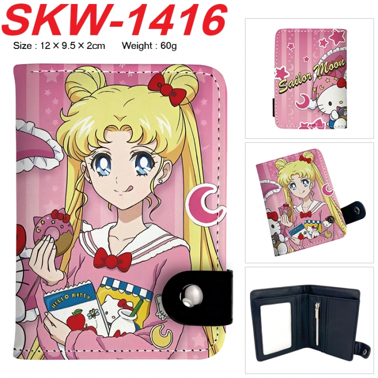 sailormoon Anime vertical button folding wallet 12X9.5X2CM 60g