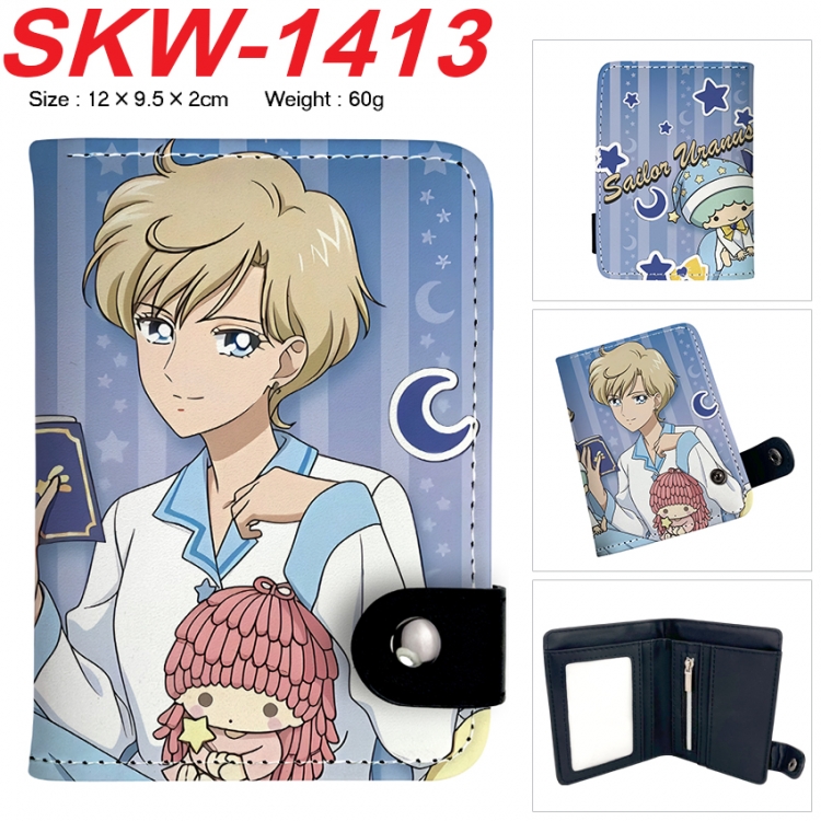 sailormoon Anime vertical button folding wallet 12X9.5X2CM 60g