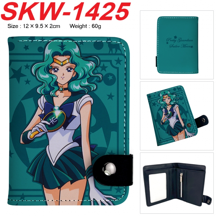 sailormoon Anime vertical button folding wallet 12X9.5X2CM 60g