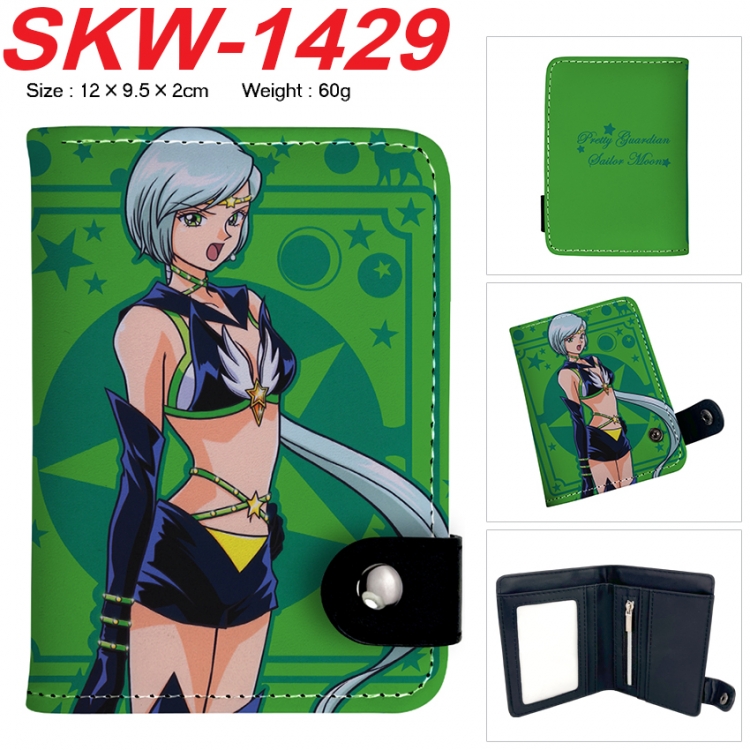 sailormoon Anime vertical button folding wallet 12X9.5X2CM 60g