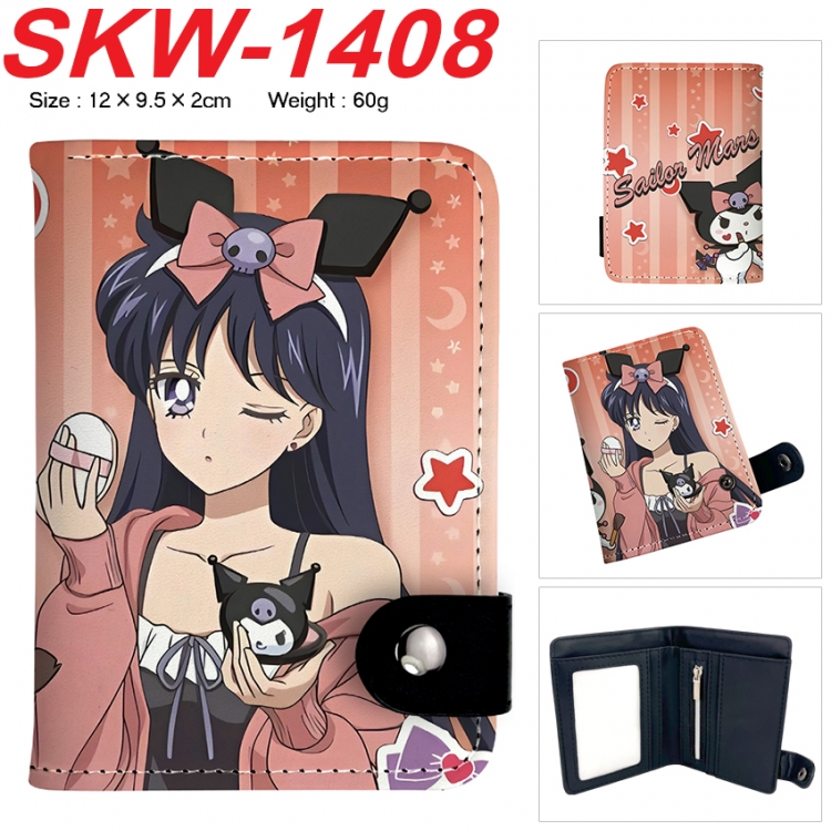sailormoon Anime vertical button folding wallet 12X9.5X2CM 60g