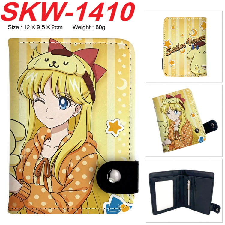 sailormoon Anime vertical button folding wallet 12X9.5X2CM 60g
