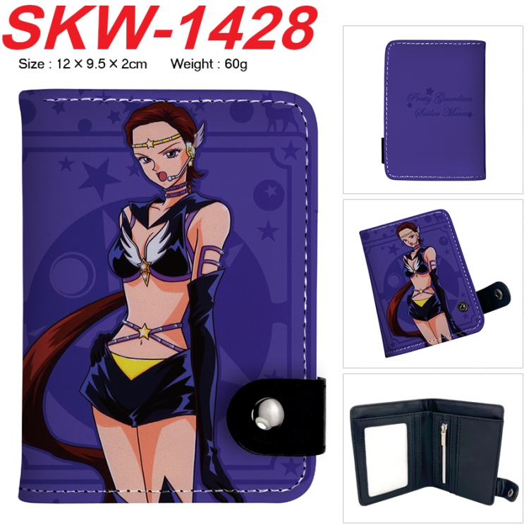 sailormoon Anime vertical button folding wallet 12X9.5X2CM 60g