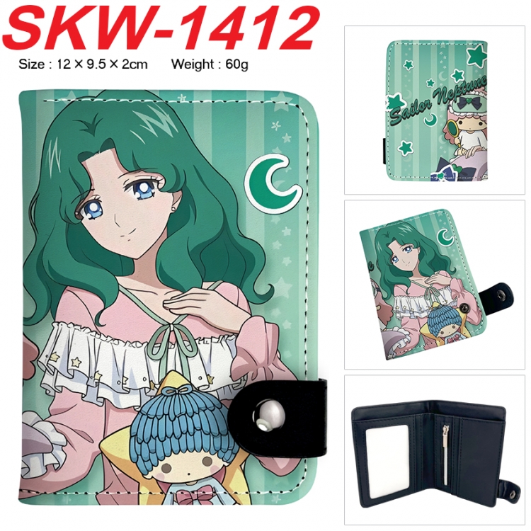 sailormoon Anime vertical button folding wallet 12X9.5X2CM 60g