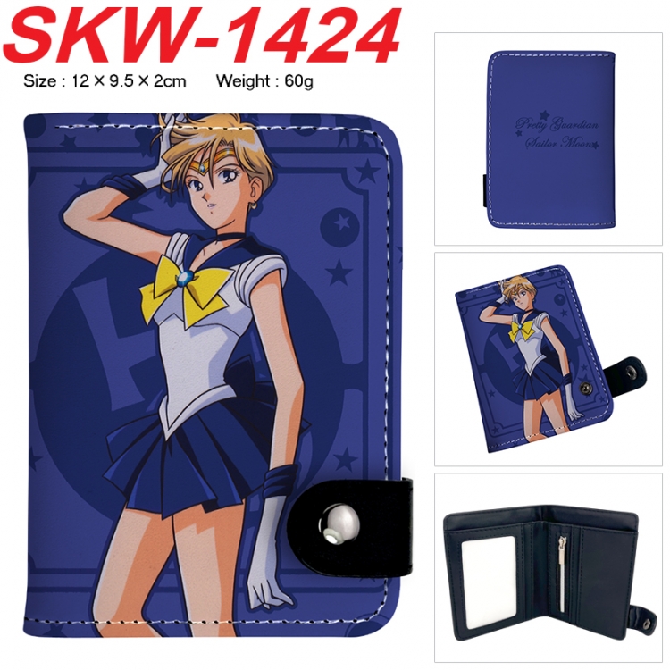 sailormoon Anime vertical button folding wallet 12X9.5X2CM 60g