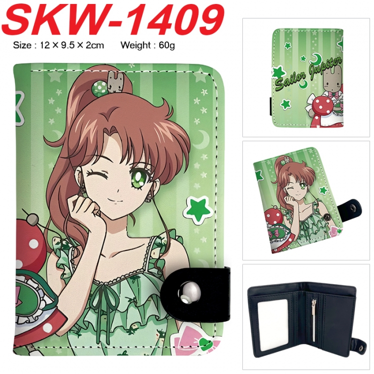 sailormoon Anime vertical button folding wallet 12X9.5X2CM 60g