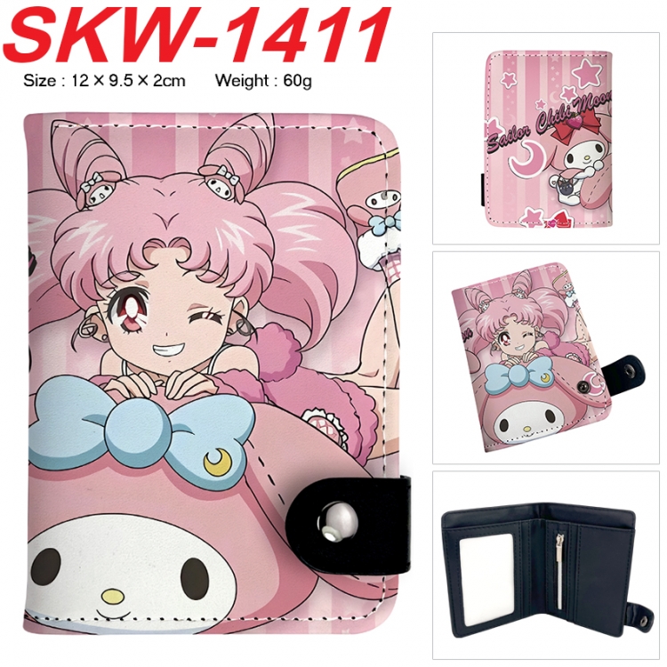 sailormoon Anime vertical button folding wallet 12X9.5X2CM 60g