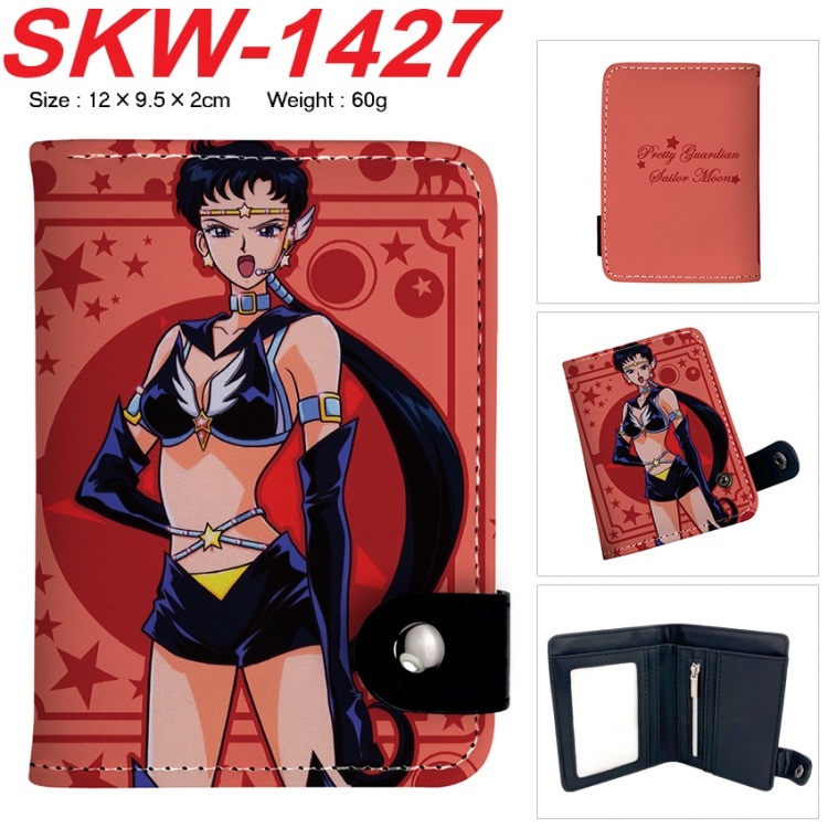 sailormoon Anime vertical button folding wallet 12X9.5X2CM 60g