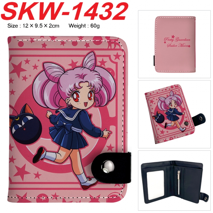 sailormoon Anime vertical button folding wallet 12X9.5X2CM 60g