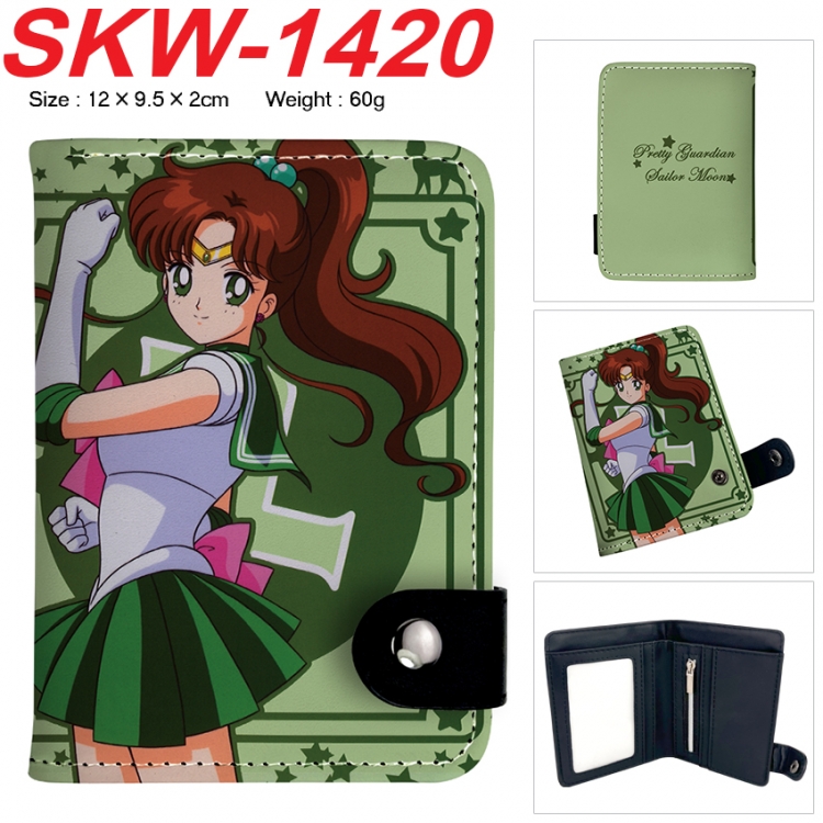 sailormoon Anime vertical button folding wallet 12X9.5X2CM 60g