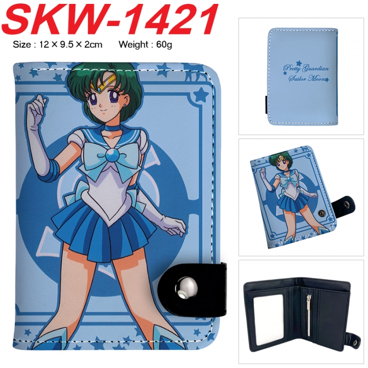 sailormoon Anime vertical button folding wallet 12X9.5X2CM 60g
