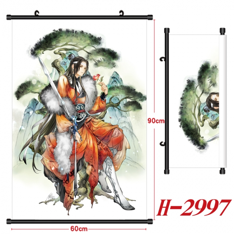 The wizard of the de Anime Black Plastic Rod Canvas Painting Wall Scroll 60X90CM