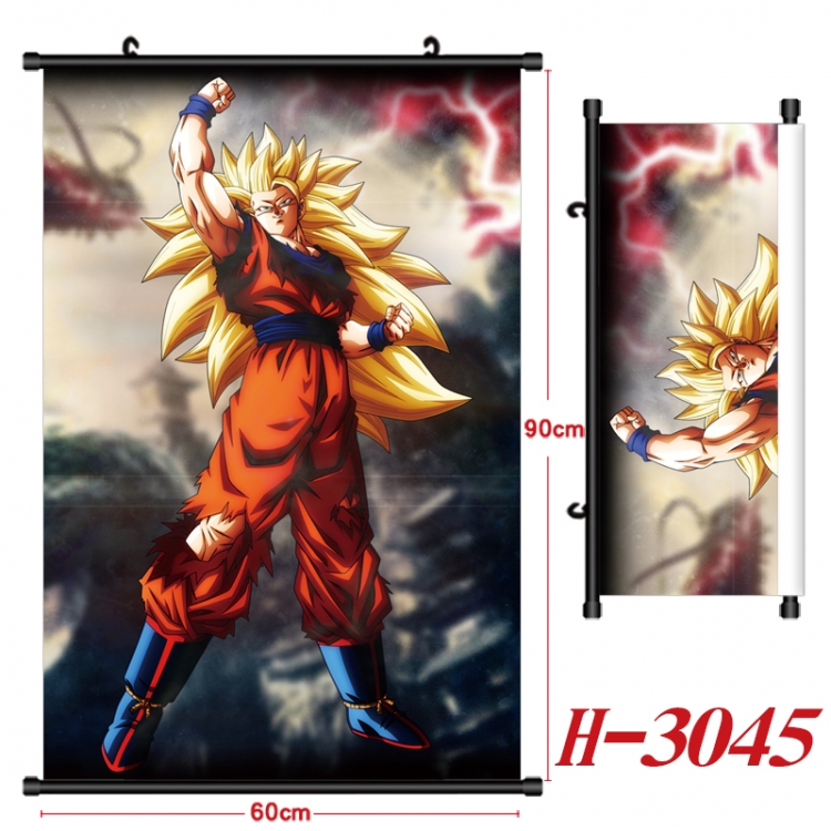 DRAGON BALL Anime Black Plastic Rod Canvas Painting Wall Scroll 60X90CM