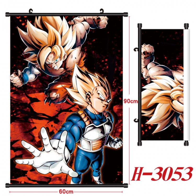 DRAGON BALL Anime Black Plastic Rod Canvas Painting Wall Scroll 60X90CM
