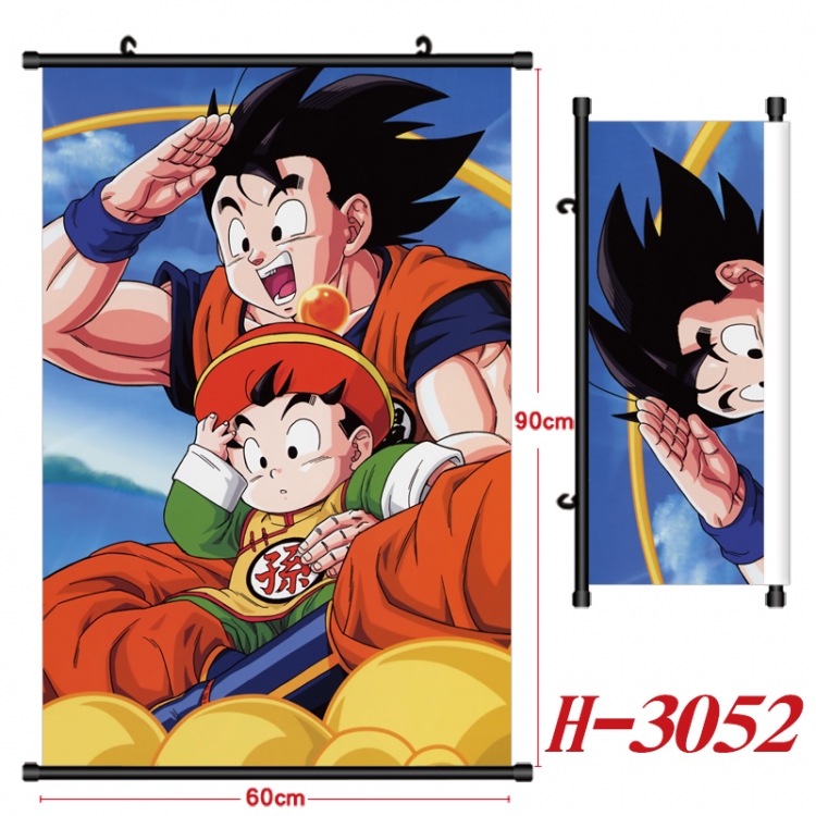 DRAGON BALL Anime Black Plastic Rod Canvas Painting Wall Scroll 60X90CM