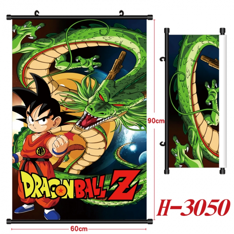 DRAGON BALL Anime Black Plastic Rod Canvas Painting Wall Scroll 60X90CM