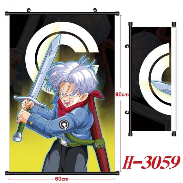 DRAGON BALL Anime Black Plastic Rod Canvas Painting Wall Scroll 60X90CM