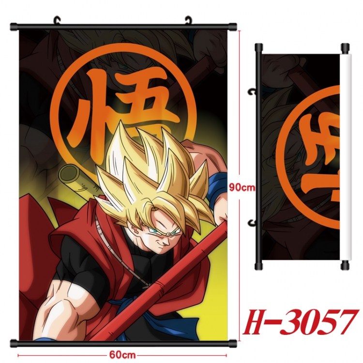 DRAGON BALL Anime Black Plastic Rod Canvas Painting Wall Scroll 60X90CM