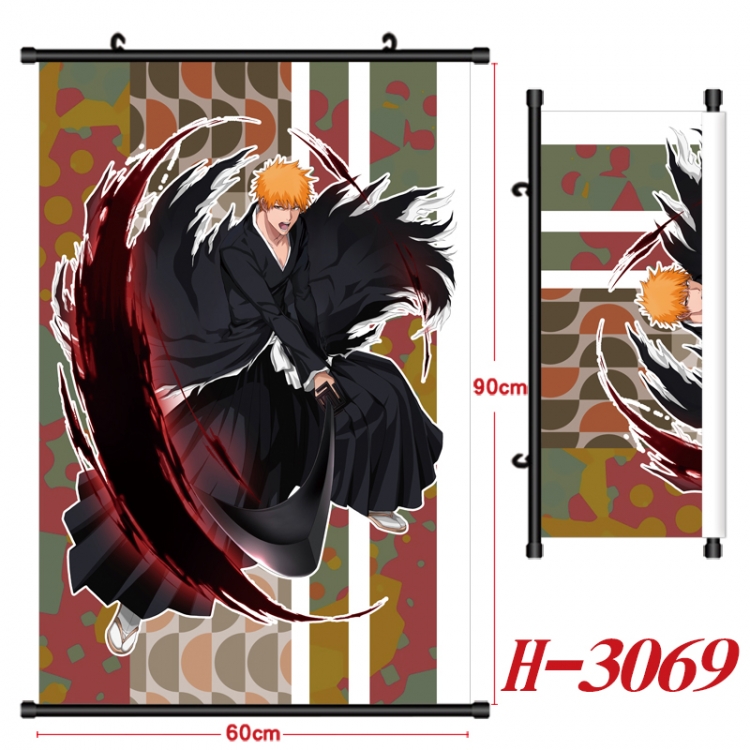  Bleach Anime Black Plastic Rod Canvas Painting Wall Scroll 60X90CM