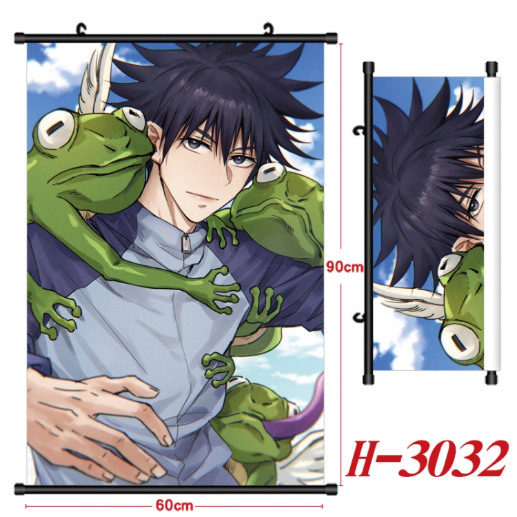 Jujutsu Kaisen Anime Black Plastic Rod Canvas Painting Wall Scroll 60X90CM