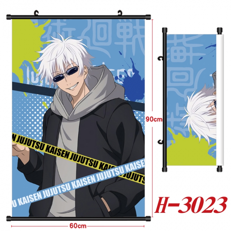 Jujutsu Kaisen Anime Black Plastic Rod Canvas Painting Wall Scroll 60X90CM