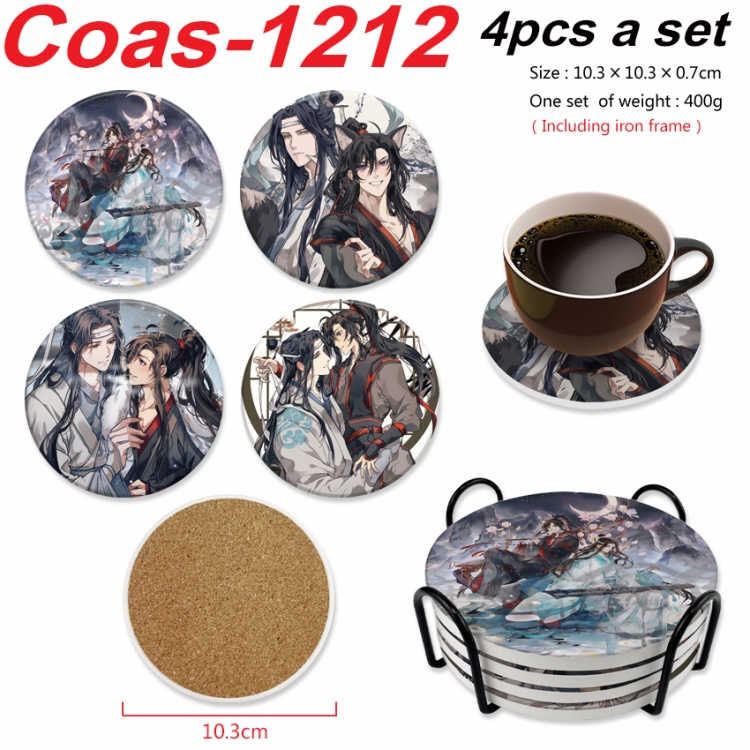 The wizard of the de Anime peripheral circular coaster UV printed ceramic cork insulation pad a set of 4 