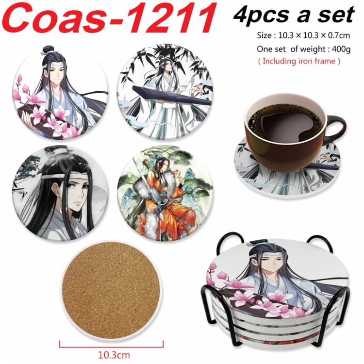 The wizard of the de Anime peripheral circular coaster UV printed ceramic cork insulation pad a set of 4 