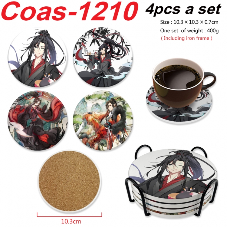 The wizard of the de Anime peripheral circular coaster UV printed ceramic cork insulation pad a set of 4 