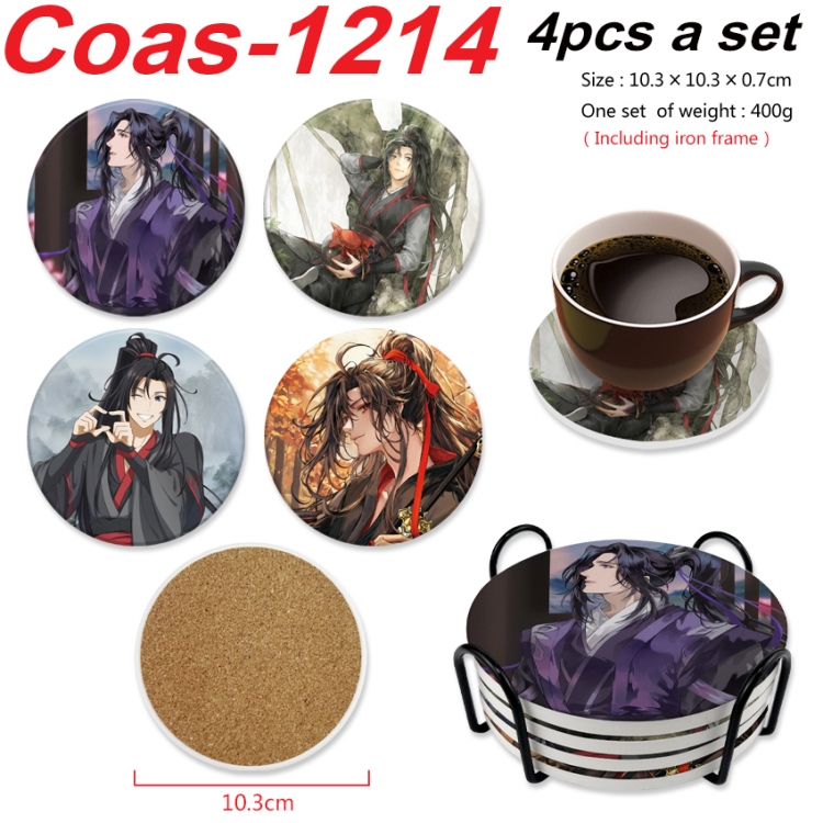 The wizard of the de Anime peripheral circular coaster UV printed ceramic cork insulation pad a set of 4 
