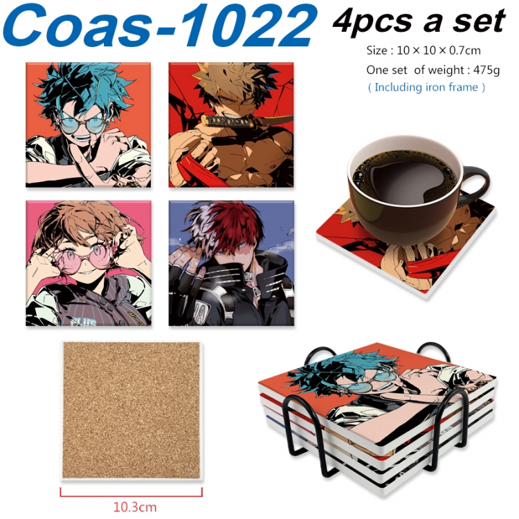 My Hero Academia Anime peripheral UV printed square coaster a set of 4 Coas-1022