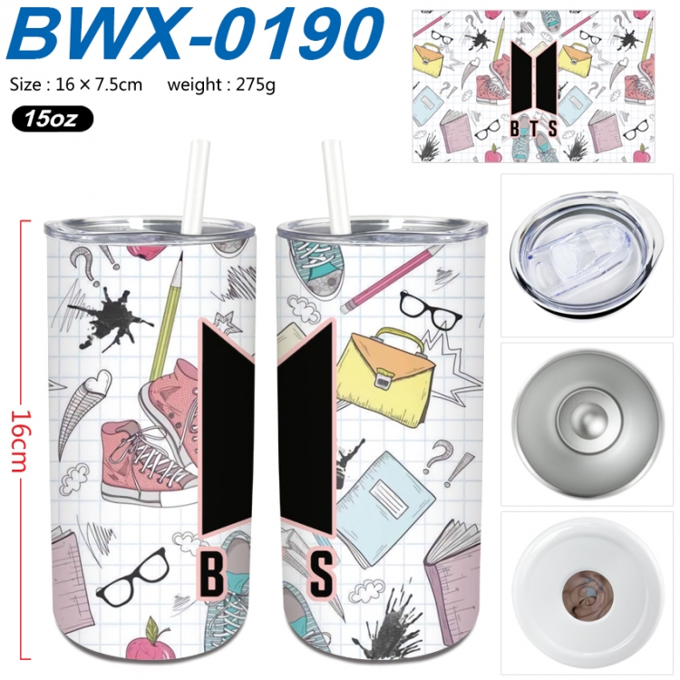 BTS Small straight tube 304 stainless steel insulated cup 16X7.5CM BWX-0190