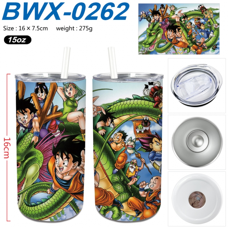 DRAGON BALL Small straight tube 304 stainless steel insulated cup 16X7.5CM