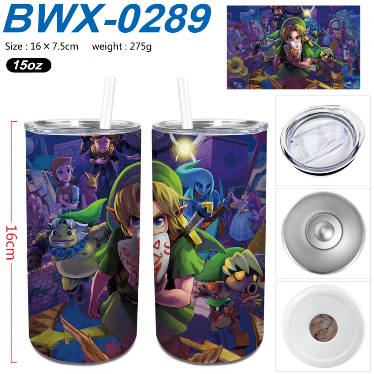 The Legend of Zelda Small straight tube 304 stainless steel insulated cup 16X7.5CM