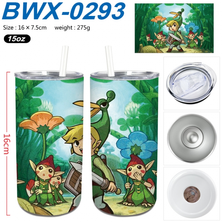 The Legend of Zelda Small straight tube 304 stainless steel insulated cup 16X7.5CM