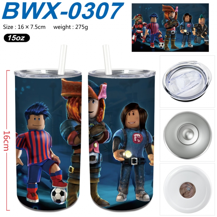 Roblox Small straight tube 304 stainless steel insulated cup 16X7.5CM