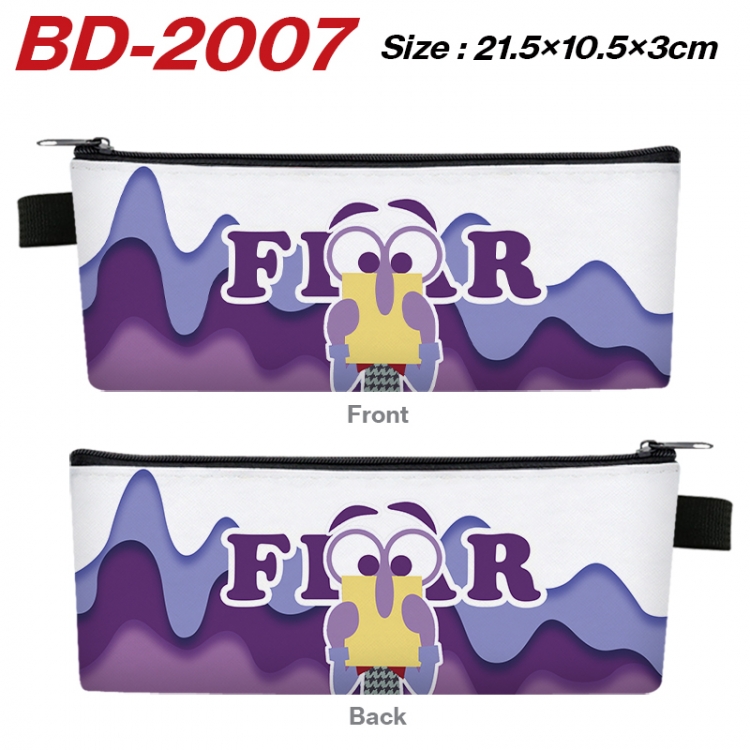 Inside Out Anime PU Leather Zipper Pencil Case Stationery Box 21.5X10.5X3CM 